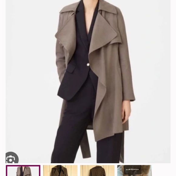 NWOT Club Monaco Olive Soft Trench Coat size XS - Picture 14 of 14